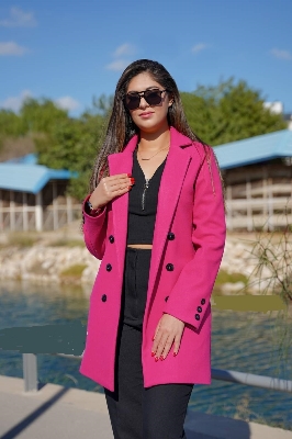Picture of Women Fashionable Winter fur overcoat Pink Color trending best quality china winter fabric Jackets Coats for women - Pink