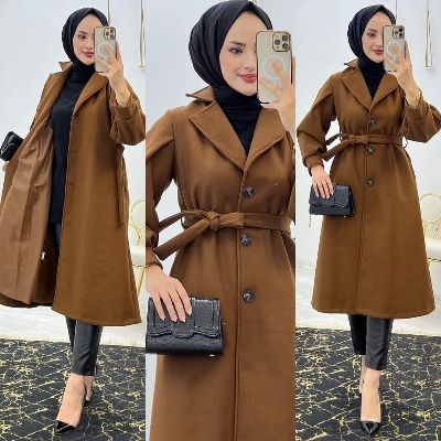 Picture of Women Fashionable Winter fur overcoat Coffee Color trending best quality china winter fabric Jackets Coats for women - Coffee
