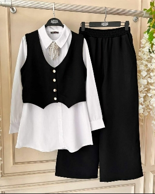 Picture of Western Dress summer fashion Stylist Koti Tops and pant Collection Cherry Georgette Dress for Girls - Black