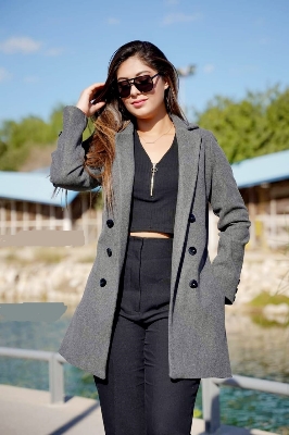 Picture of Women Fashionable Winter fur overcoat ash Color trending best quality china winter fabric Jackets Coats for women - ash