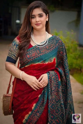 Picture of Exclusive Design Maroon Color Soft silk tydy Print Saree With Matching Blouse pis for women - Maroon