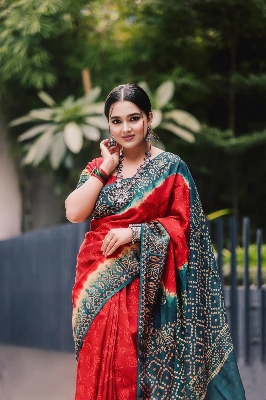 Picture of Exclusive Design Maroon Color Soft silk tydy Print Saree With Matching Blouse pis for women - Maroon