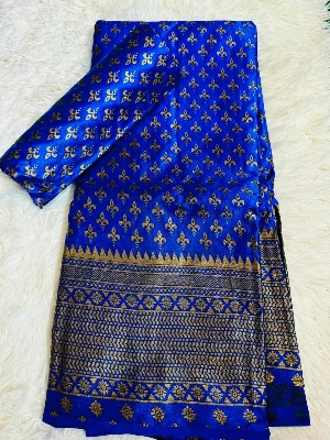 Picture of Exclusive Design Blue Color Soft Katan silk Saree With Matching Blouse pis for women - Blue
