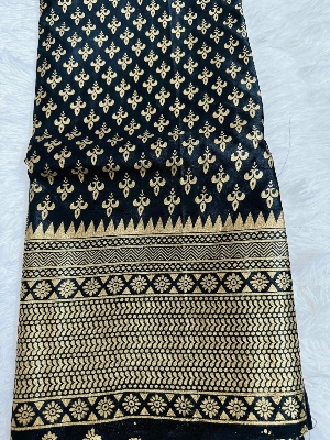 Picture of Exclusive Design Black Color Soft Katan silk Saree With Matching Blouse pis for women - Black