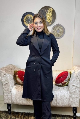 Picture of Women Fashionable Winter fur overcoat Brown Color trending best quality china winter fabric Jackets Coats for women - Black