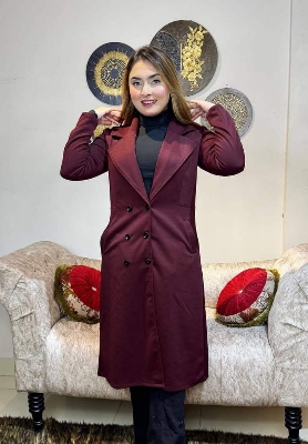 Picture of Women Fashionable Winter fur overcoat Maroon Color trending best quality china winter fabric Jackets Coats for women - Maroon