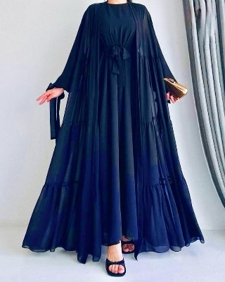 Picture of Exclusive New designed kuchi and Koti Borka Blue Color Indian Georgette  Perfect Outerwear Choice for Modest Women's - Blue