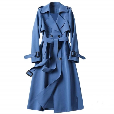 Picture of Women Fashionable Winter fur overcoat Blue Color trending best quality china winter fabric Jackets Coats for women - Blue