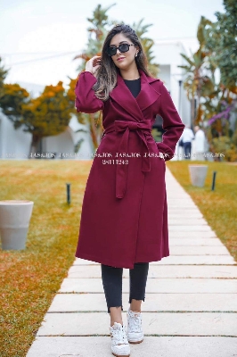 Picture of Women Fashionable Winter fur overcoat Maroon Color trending best quality china winter fabric Jackets Coats for women - Maroon