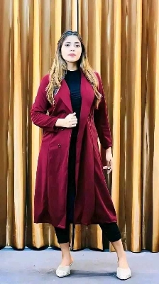 Picture of Women Fashionable Winter fur overcoat Maroon Color trending best quality china winter fabric Jackets Coats for women - Maroon