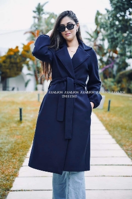 Picture of Women Fashionable Winter fur overcoat Blue Color trending best quality china winter fabric Jackets Coats for women - Blue