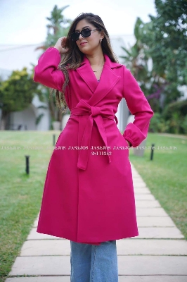 Picture of Women Fashionable Winter fur overcoat Pink Color trending best quality china winter fabric Jackets Coats for women - Pink