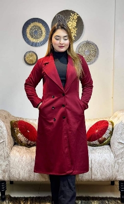 Picture of Women Fashionable Winter fur overcoat Maroon Color trending best quality china winter fabric Jackets Coats for women - Maroon