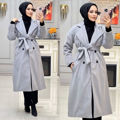 Picture of Women Fashionable Winter fur overcoat Ash Color trending best quality china winter fabric Jackets Coats for women - ash