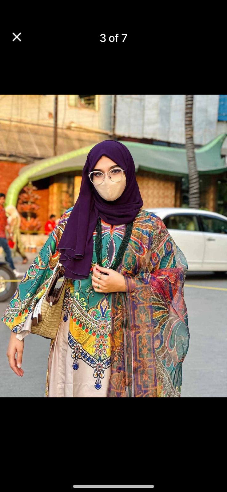 Picture of 𝐃𝐢𝐠𝐢𝐭𝐚𝐥 𝐩𝐫𝐢𝐧𝐭 𝟑𝐩𝐢𝐜𝐞𝐬 original dubai silk with full les work for women's and girls - digital pinrt