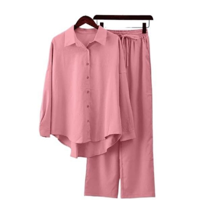 Picture of Western Fashion Ladis Stitched Tops and Pant ‍soft silk dress for women - Pink