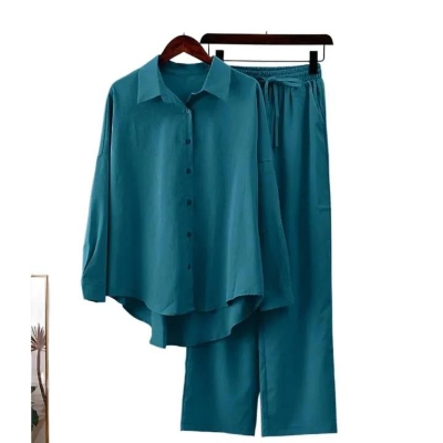 Picture of Western Fashion Ladis Stitched Tops and Pant ‍soft silk dress for women - Seagreen