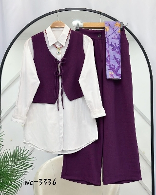 Picture of Western Fashion Ladis Stitched Co-ord set Tops and Pant Vangchur Fabric dress for women - Purple