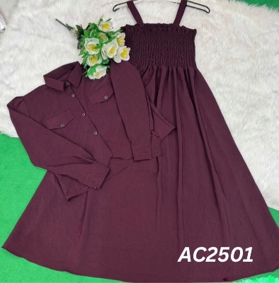 Picture of Readymade Unique  Western Fashion Ladis smoky shirt Gown garments Georgette style dress for women - Kolija