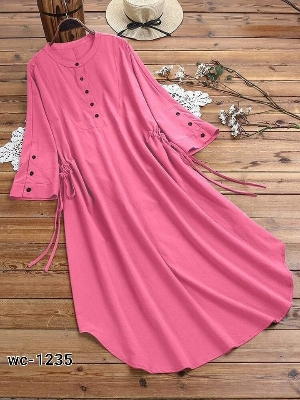 Picture of Ladies Western Fashion Long Shirt Alex georgette style Kurti  dress for Girls/women - Pink