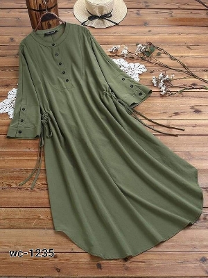 Picture of Ladies Western Fashion Long Shirt Alex georgette style Kurti  dress for Girls/women - Mint