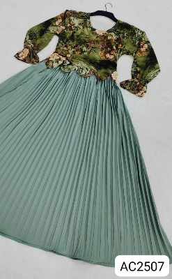 Picture of Readymade Unique  Western Fashion Ladis Long Gown Georgette style dress for women - Ash