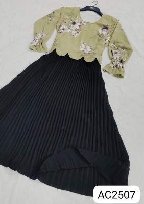 Picture of Readymade Unique  Western Fashion Ladis Long Gown Georgette style dress for women - Black