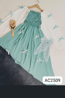 Picture of Readymade Unique  Western Fashion Ladis smoky Gown Georgette style dress for women - Pest