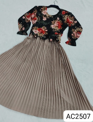 Picture of Readymade Unique  Western Fashion Ladis Long Gown Georgette style dress for women - Ash