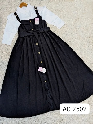 Picture of Readymade Unique  Western Fashion Ladis Rumper Gown garments Georgette style dress for women - Black