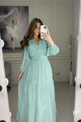 Picture of Western Fashion Ladis Stitched Fancy collection Tops and Skart Fabric Georgette for women - Akashi