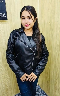 Picture of Women Fashionable Brand new winter Biker jacket Material-china imported soft artificial leather for women - Black