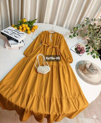 Picture of Readymade Unique  Western Fashion Ladis Long Gown Vangchur Georgette style dress for women - Yellow