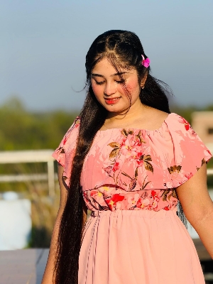 Picture of Readymade Unique  Western Fashion Ladis Long Marmaid gown Fabric Missouri Georgette style dress for women - Pink