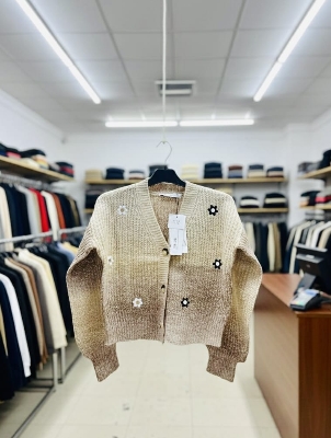 Picture of Women Fashionable Brand new winter Women ভাইরাল সুইট কার্ডিগান Material-china Wools Cotton for women - Brown