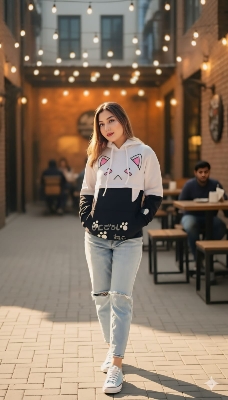 Picture of Women Fashionable Brand new winter Women Hoodies পিকাচু ভাইরাল হুডি Material-china Philips Cotton for women - Black