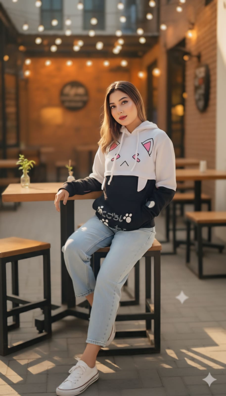 Picture of Women Fashionable Brand new winter Women Hoodies পিকাচু ভাইরাল হুডি Material-china Philips Cotton for women - Black