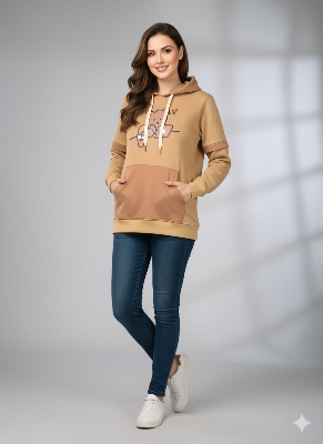 Picture of Women Fashionable Brand new winter Women Hoodies পিকাচু ভাইরাল হুডি Material-china Philips Cotton for women - Brown