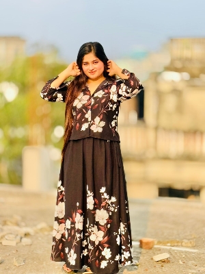 Picture of Western Fashion Ladis Stitched Fancy collection Tops Georgette and Skart Georgette for women - Black