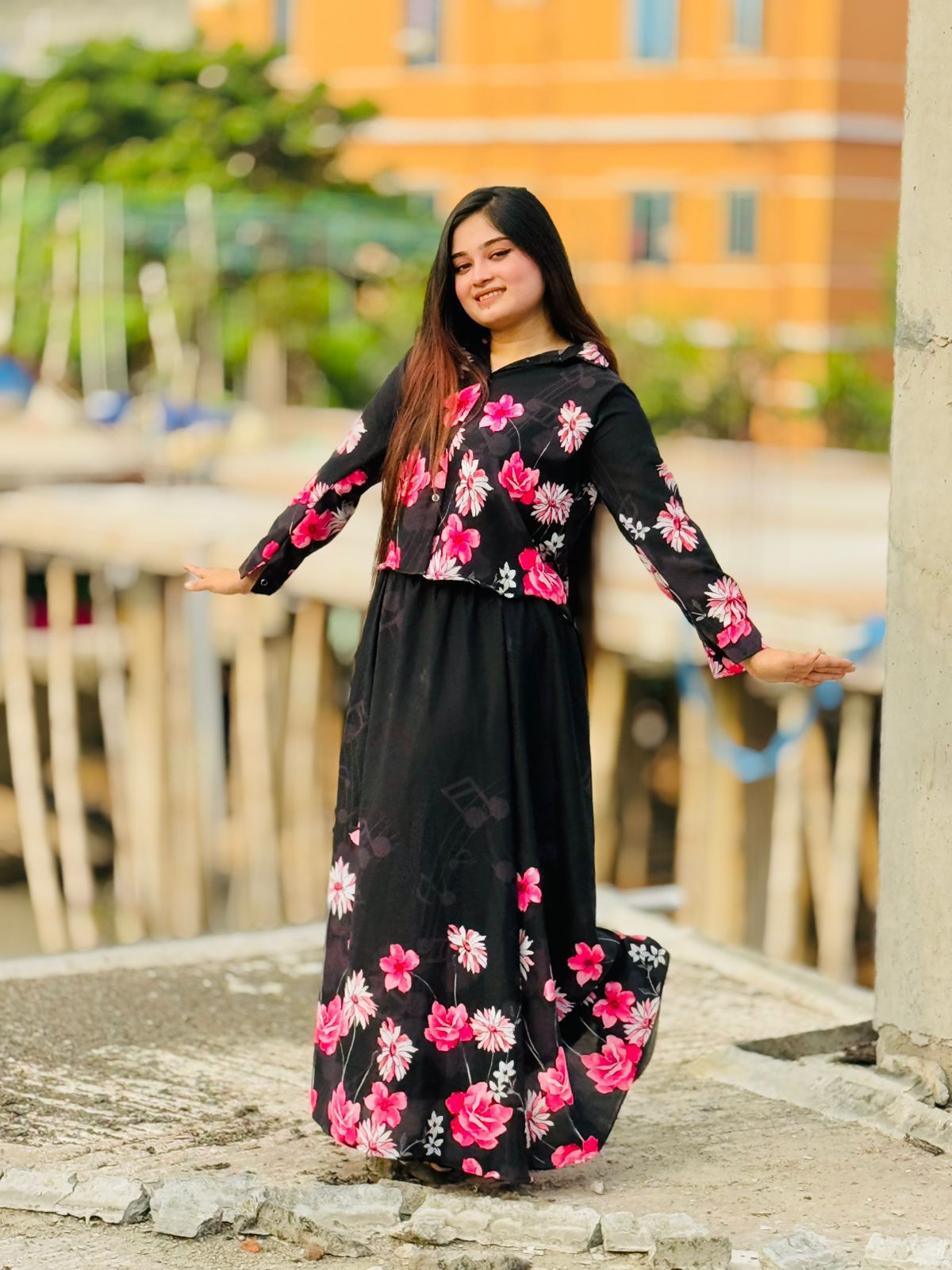 Picture of Western Fashion Ladis Stitched Fancy collection Tops Georgette and Skart Georgette for women - Black