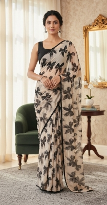 Picture of Exclusive Design Clasic Georgette Digital Print Saree for women - Multicolor