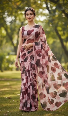 Picture of Exclusive Design Clasic Georgette Digital Print Saree for women - Multicolor