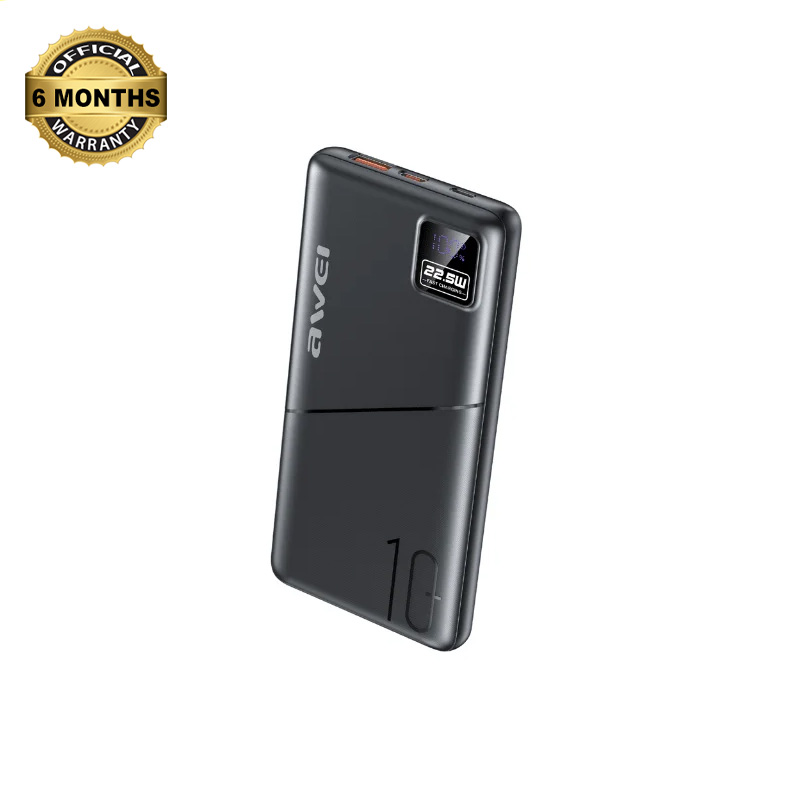 Picture of Awei PA-36 22.5W PD Fast Charging Digital Power Bank 10000mAh - Black