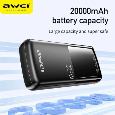 Picture of Awei P13K 22.5W PD Powerbank 20000mAh Fast Charging - Black