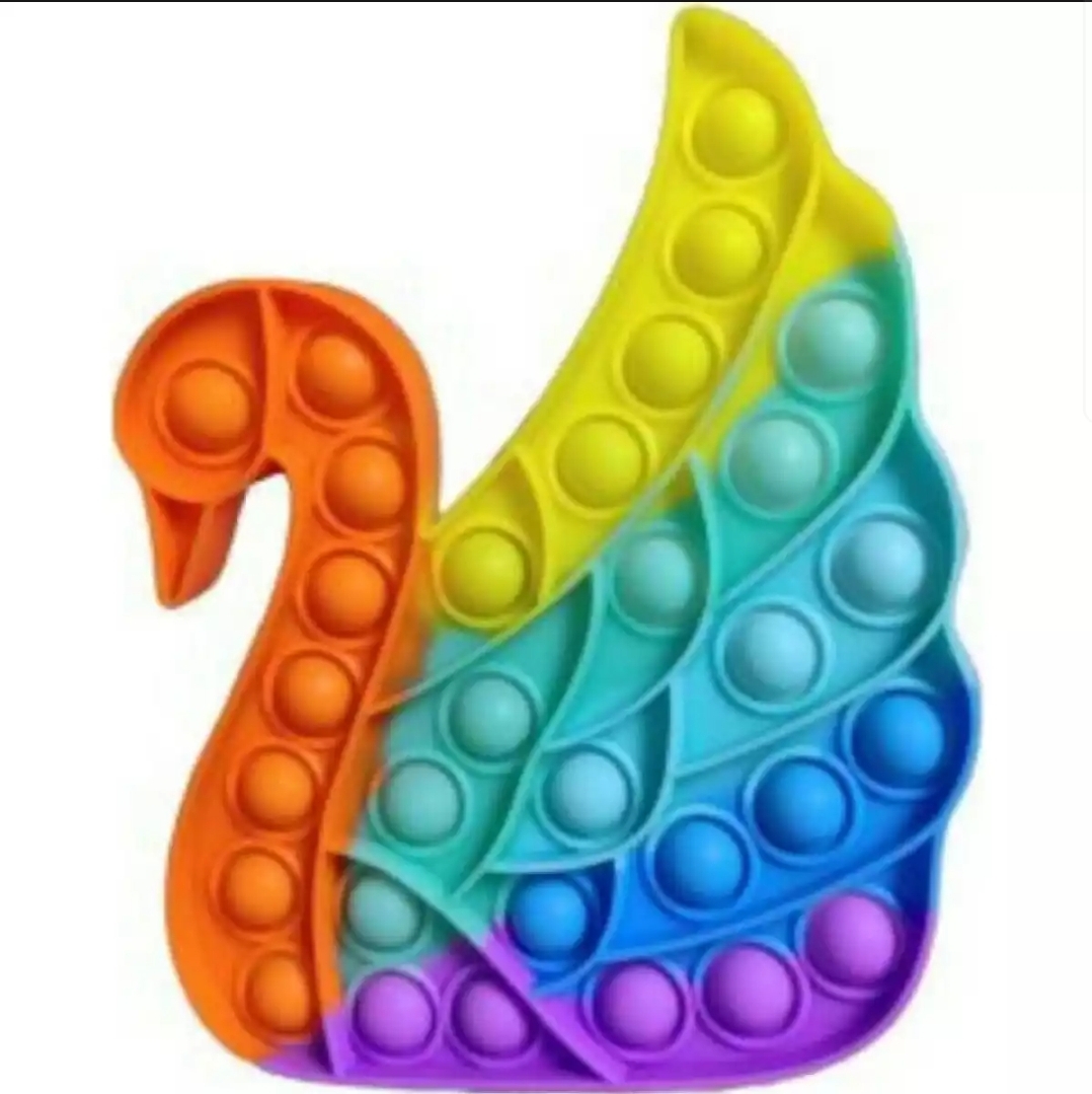 Picture of 1 X Push Pop Bubble Fidget Sensory Toy, Silicone Puzzle Game Toys Squeeze Sensory Toy for Kids, Family, Friend Rainbow