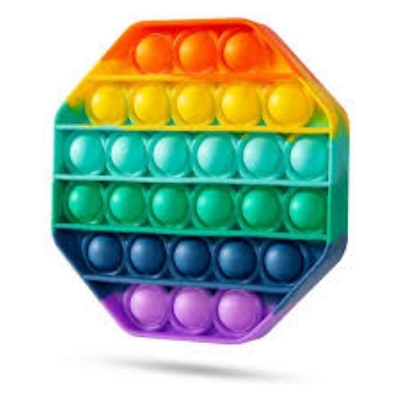 Picture of 1 X Push Pop Bubble Fidget Sensory Toy, Silicone Puzzle Game Toys Squeeze Sensory Toy for Kids, Family, Friend Rainbow