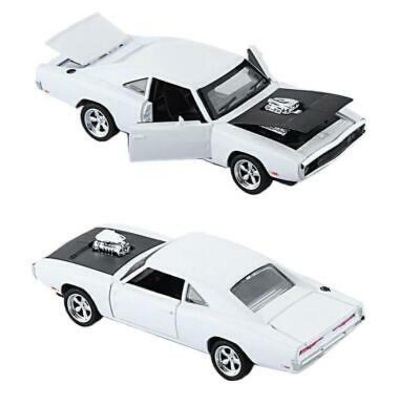 Picture of 1:32 Dodge Charger Diecast Metal Model Car Sound And Light Pull Vehicle Toy - White