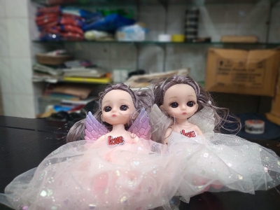 Picture of 16 cm real eye barbie doll.four colour pink purple majada red.