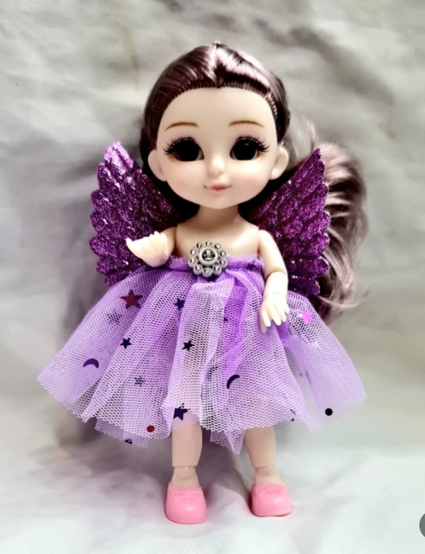 Picture of 16 cm real eye barbie doll.four colour pink purple majada red.