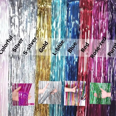 Picture of 1m*4m Laser Foil Fringe Curtain For Birthday Parties, Photo Shoots, Weddings, Stage Backdrops 1ps